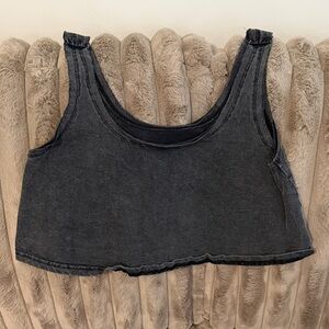 Black Cropped Tank Top - Women